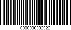 Código de barras (EAN, GTIN, SKU, ISBN): '0000000002922'