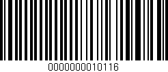 Código de barras (EAN, GTIN, SKU, ISBN): '0000000010116'