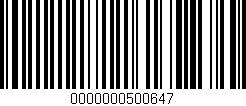 Código de barras (EAN, GTIN, SKU, ISBN): '0000000500647'