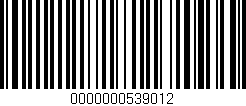 Código de barras (EAN, GTIN, SKU, ISBN): '0000000539012'