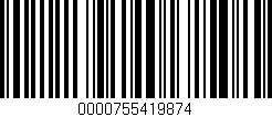 Código de barras (EAN, GTIN, SKU, ISBN): '0000755419874'