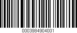 Código de barras (EAN, GTIN, SKU, ISBN): '0003984904001'