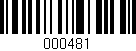 Código de barras (EAN, GTIN, SKU, ISBN): '000481'