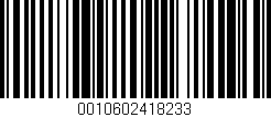 Código de barras (EAN, GTIN, SKU, ISBN): '0010602418233'