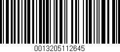 Código de barras (EAN, GTIN, SKU, ISBN): '0013205112645'