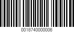 Código de barras (EAN, GTIN, SKU, ISBN): '0018740000006'