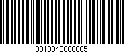 Código de barras (EAN, GTIN, SKU, ISBN): '0018840000005'