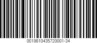 Código de barras (EAN, GTIN, SKU, ISBN): '0019810435720001-34'