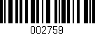 Código de barras (EAN, GTIN, SKU, ISBN): '002759'