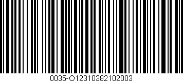 Código de barras (EAN, GTIN, SKU, ISBN): '0035-O12310382102003'