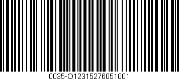 Código de barras (EAN, GTIN, SKU, ISBN): '0035-O12315276051001'