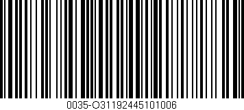 Código de barras (EAN, GTIN, SKU, ISBN): '0035-O31192445101006'
