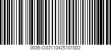 Código de barras (EAN, GTIN, SKU, ISBN): '0035-O33110425101002'