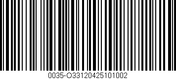 Código de barras (EAN, GTIN, SKU, ISBN): '0035-O33120425101002'