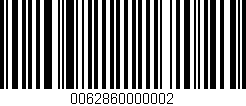 Código de barras (EAN, GTIN, SKU, ISBN): '0062860000002'