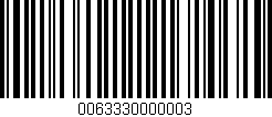 Código de barras (EAN, GTIN, SKU, ISBN): '0063330000003'