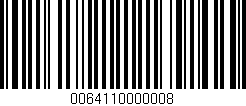 Código de barras (EAN, GTIN, SKU, ISBN): '0064110000008'