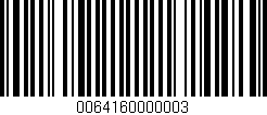 Código de barras (EAN, GTIN, SKU, ISBN): '0064160000003'