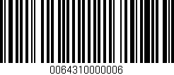 Código de barras (EAN, GTIN, SKU, ISBN): '0064310000006'