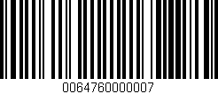 Código de barras (EAN, GTIN, SKU, ISBN): '0064760000007'