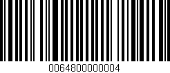 Código de barras (EAN, GTIN, SKU, ISBN): '0064800000004'