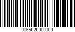 Código de barras (EAN, GTIN, SKU, ISBN): '0065020000003'