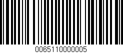 Código de barras (EAN, GTIN, SKU, ISBN): '0065110000005'