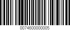 Código de barras (EAN, GTIN, SKU, ISBN): '0074600000005'