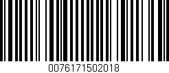 Código de barras (EAN, GTIN, SKU, ISBN): '0076171502018'