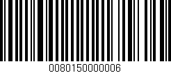 Código de barras (EAN, GTIN, SKU, ISBN): '0080150000006'