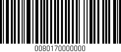 Código de barras (EAN, GTIN, SKU, ISBN): '0080170000000'