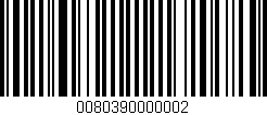 Código de barras (EAN, GTIN, SKU, ISBN): '0080390000002'