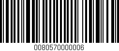 Código de barras (EAN, GTIN, SKU, ISBN): '0080570000006'