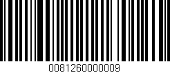 Código de barras (EAN, GTIN, SKU, ISBN): '0081260000009'