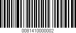 Código de barras (EAN, GTIN, SKU, ISBN): '0081410000002'