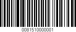 Código de barras (EAN, GTIN, SKU, ISBN): '0081510000001'