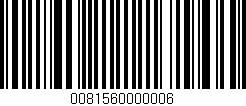 Código de barras (EAN, GTIN, SKU, ISBN): '0081560000006'