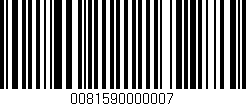 Código de barras (EAN, GTIN, SKU, ISBN): '0081590000007'