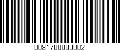 Código de barras (EAN, GTIN, SKU, ISBN): '0081700000002'
