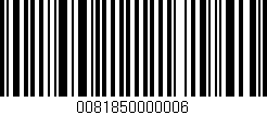 Código de barras (EAN, GTIN, SKU, ISBN): '0081850000006'