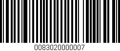 Código de barras (EAN, GTIN, SKU, ISBN): '0083020000007'