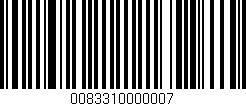 Código de barras (EAN, GTIN, SKU, ISBN): '0083310000007'