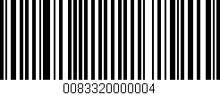 Código de barras (EAN, GTIN, SKU, ISBN): '0083320000004'