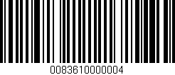 Código de barras (EAN, GTIN, SKU, ISBN): '0083610000004'