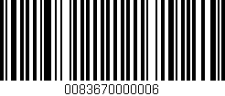 Código de barras (EAN, GTIN, SKU, ISBN): '0083670000006'