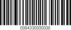 Código de barras (EAN, GTIN, SKU, ISBN): '0084330000008'