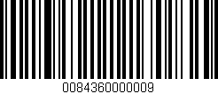 Código de barras (EAN, GTIN, SKU, ISBN): '0084360000009'