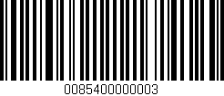 Código de barras (EAN, GTIN, SKU, ISBN): '0085400000003'