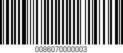 Código de barras (EAN, GTIN, SKU, ISBN): '0086070000003'