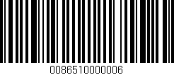 Código de barras (EAN, GTIN, SKU, ISBN): '0086510000006'